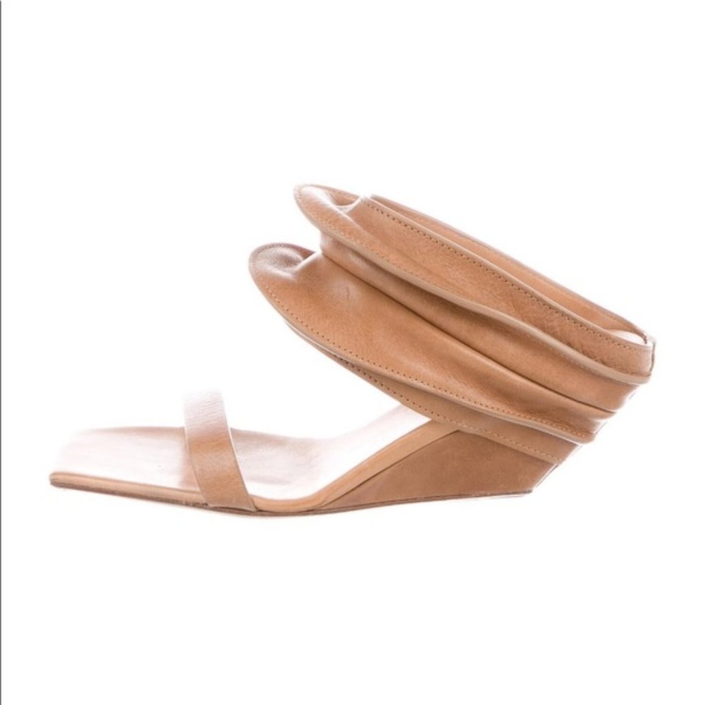 Rick Owens Rhino architectural scrunch angle wedge square toe sandal slide mule